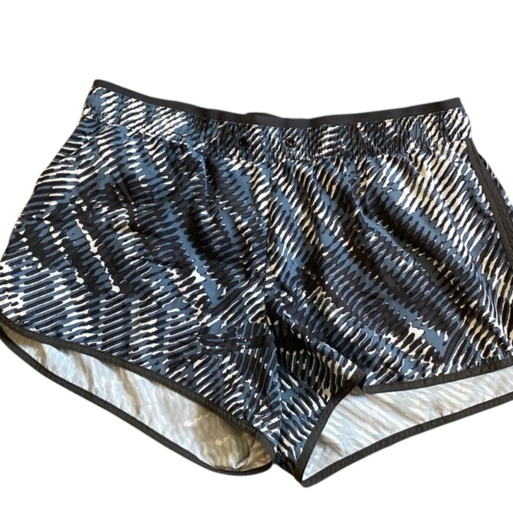 Cute Athletic Shorts Medium Gray White Blue